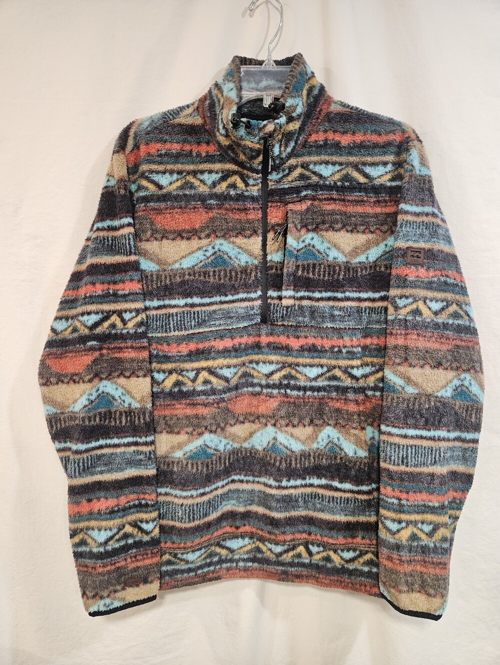Billabong Aztec Pattern Half-Zip Fleece Pullover - Multicolor